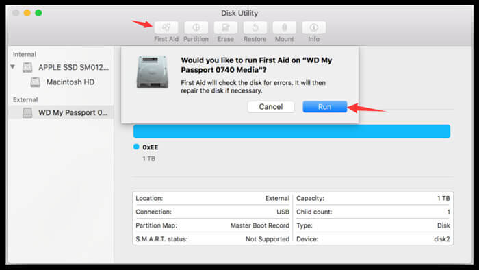 external hard drive not showing up in disk utility