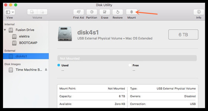 disk utility not recognizing external hard drive