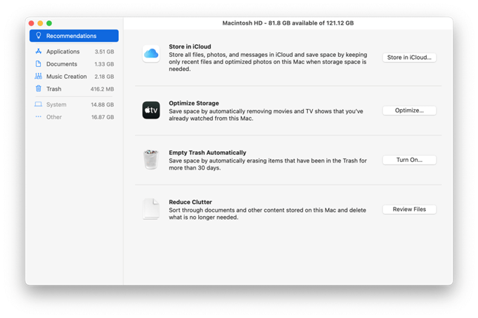 free up disk space on Mac