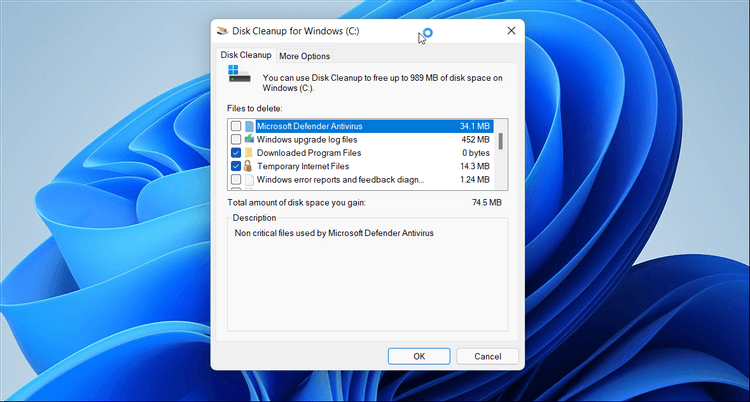 free up disk space Windows 11