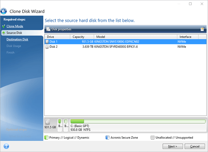 using acronis true image for a new harddrive