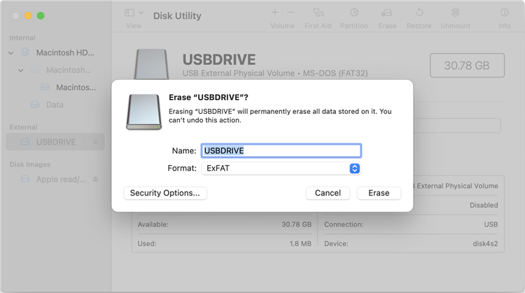 wipe hard drive on macOS Sequoia