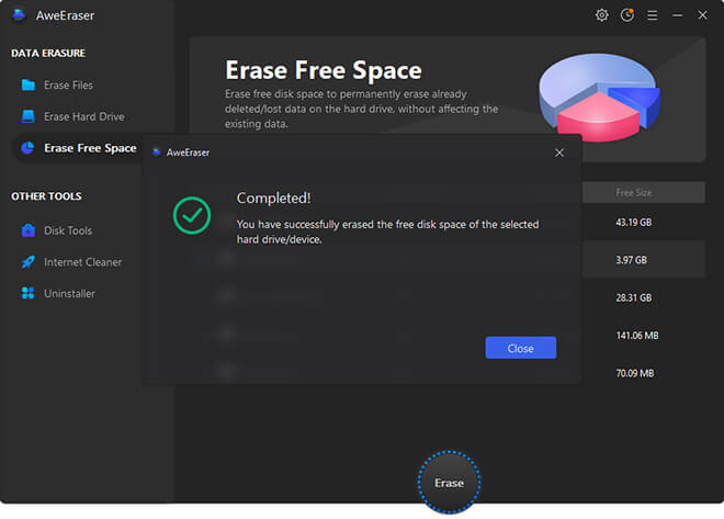 mac os 10.14 erase free space